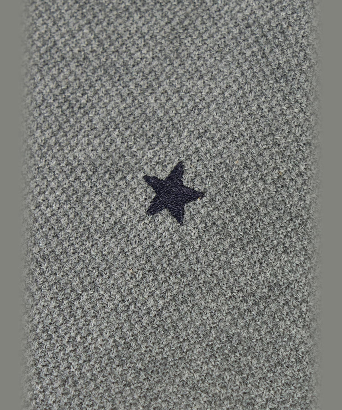 To b. by agnès b. スター 刺繍 コットン 半袖 ニット ポロシャツ グレー×ホワイト