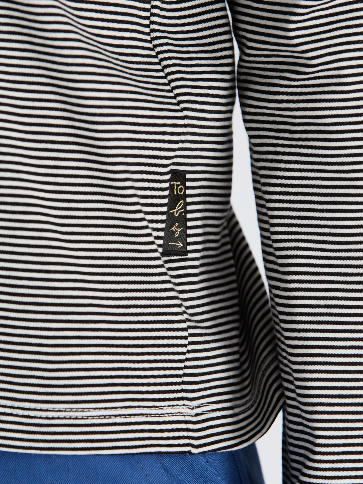 To b. by agnès b. 【Outlet】ボーダーロングスリーブTシャツ ブラック