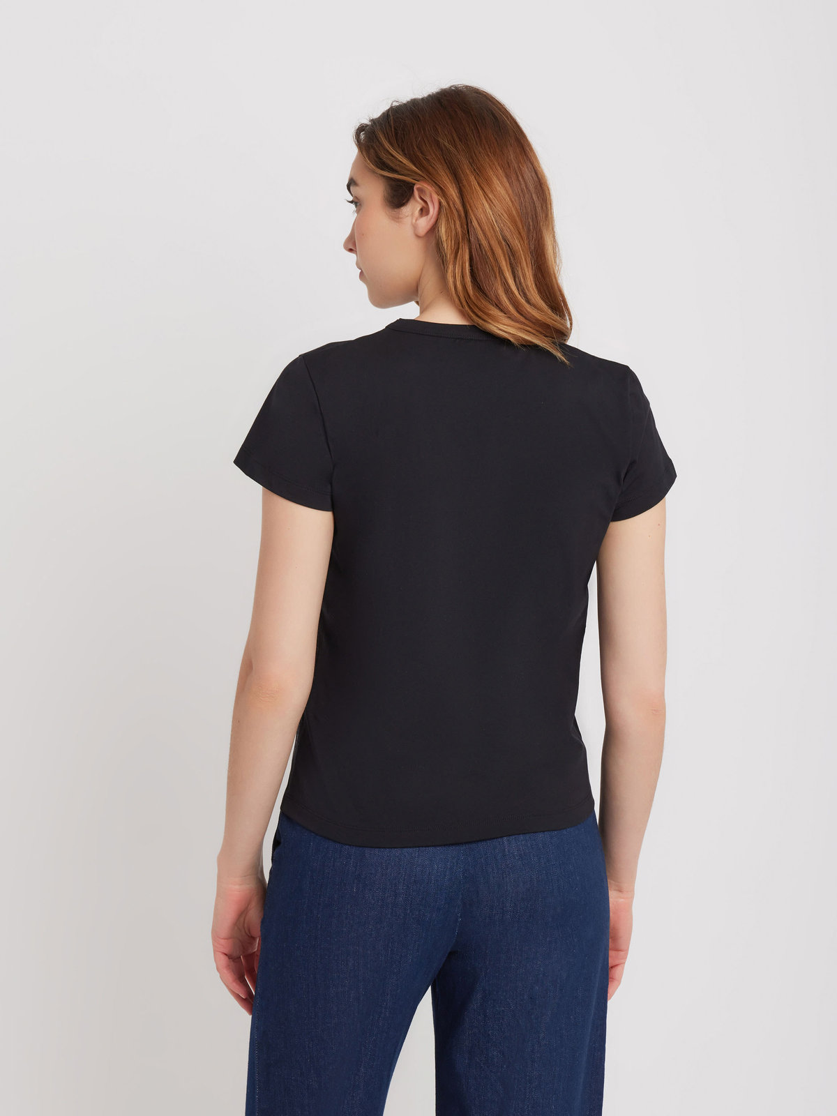 FEMME ウィメンズ オーガニクコットン フォトプリント 半袖 Tシャツ ブラック
