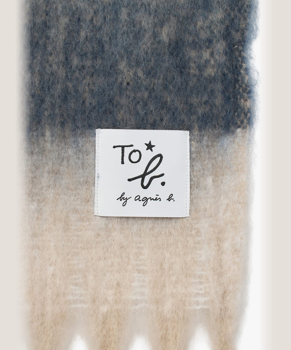 To b. by agnès b. ブロックチェック マフラー ブルー