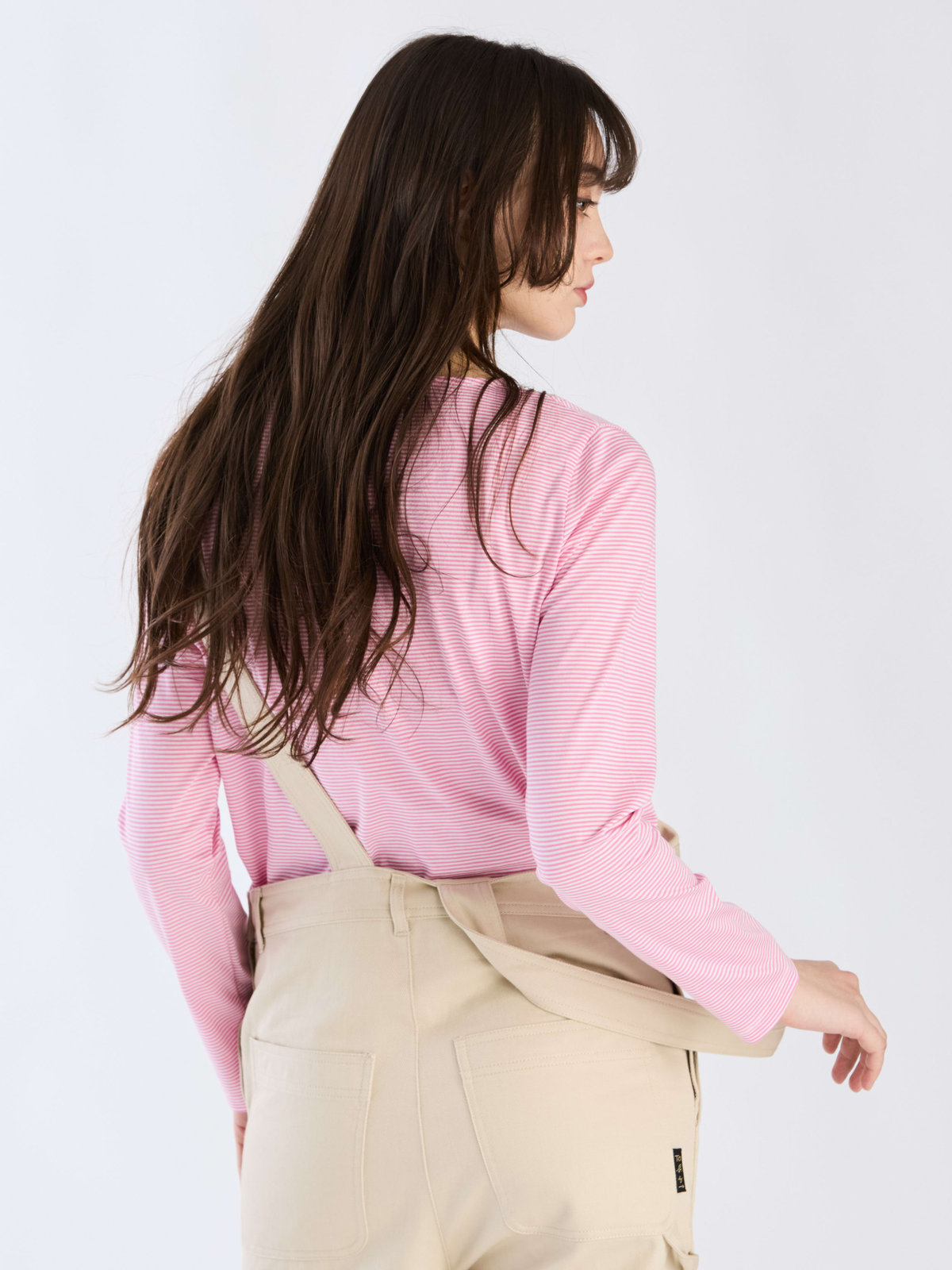 To b. by agnès b. 【Outlet】ボーダーロングスリーブTシャツ ピンク