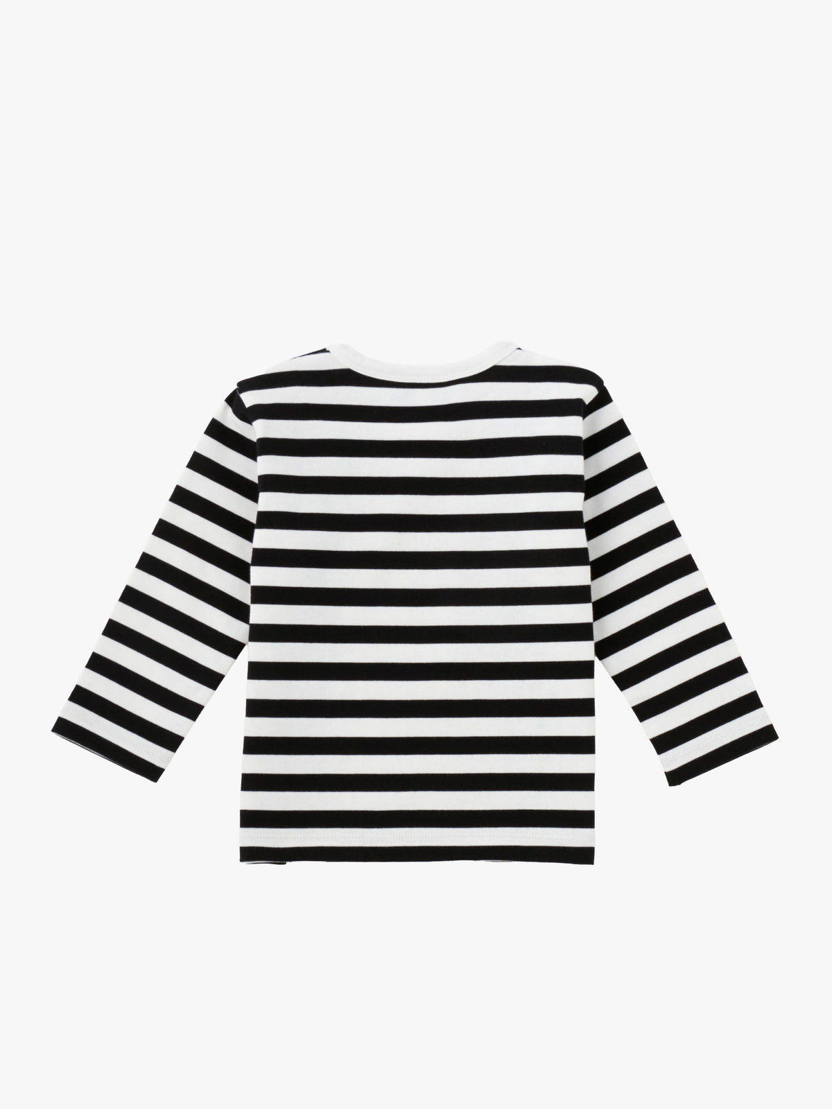 ENFANT ベビー ベビー コットン 細ボーダー 長袖 Tシャツ ホワイト×ブラック