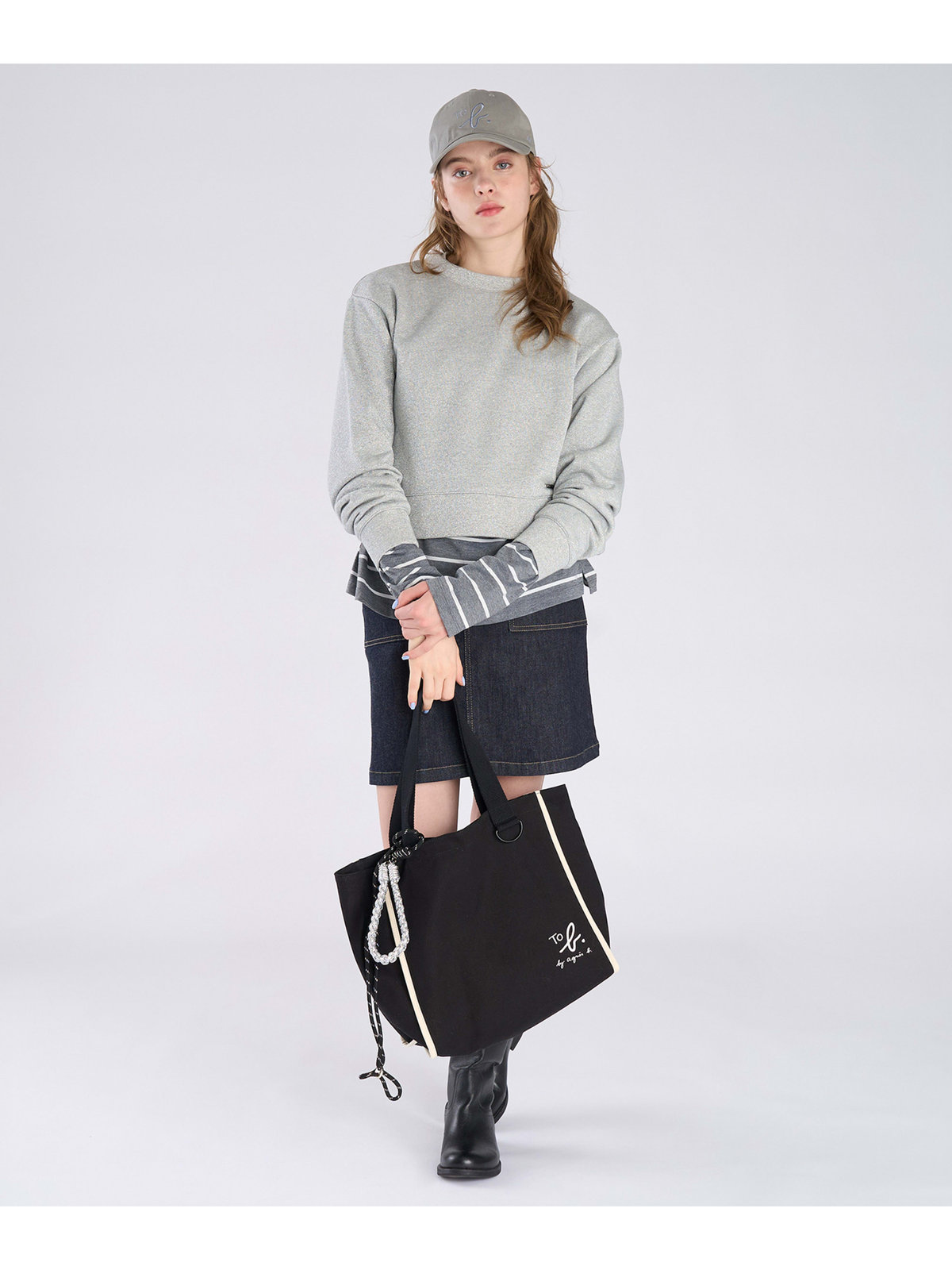 To b. by agnès b. To b. by agnes b.× green label relaxing コットン パイピング トートバッグ ブラック