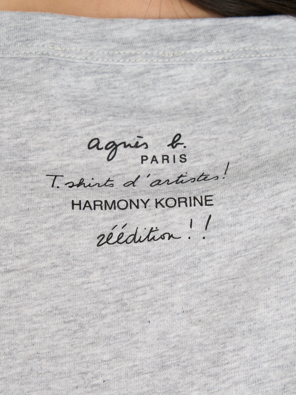 FEMME ウィメンズ コットン プリント 半袖 アーティスト Tシャツ "Harmony Korine" グレー