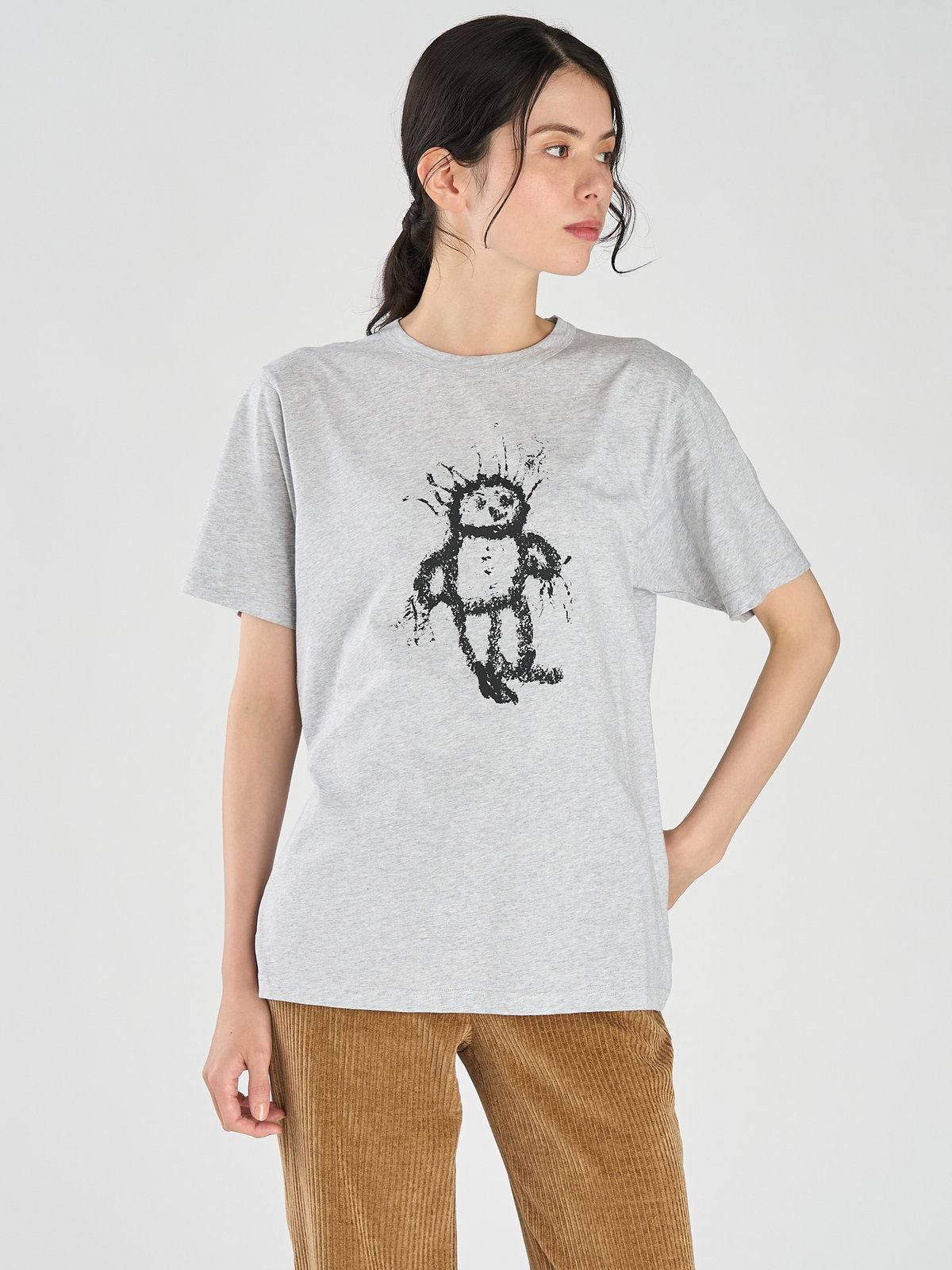 FEMME ウィメンズ コットン プリント 半袖 アーティスト Tシャツ "Harmony Korine" グレー