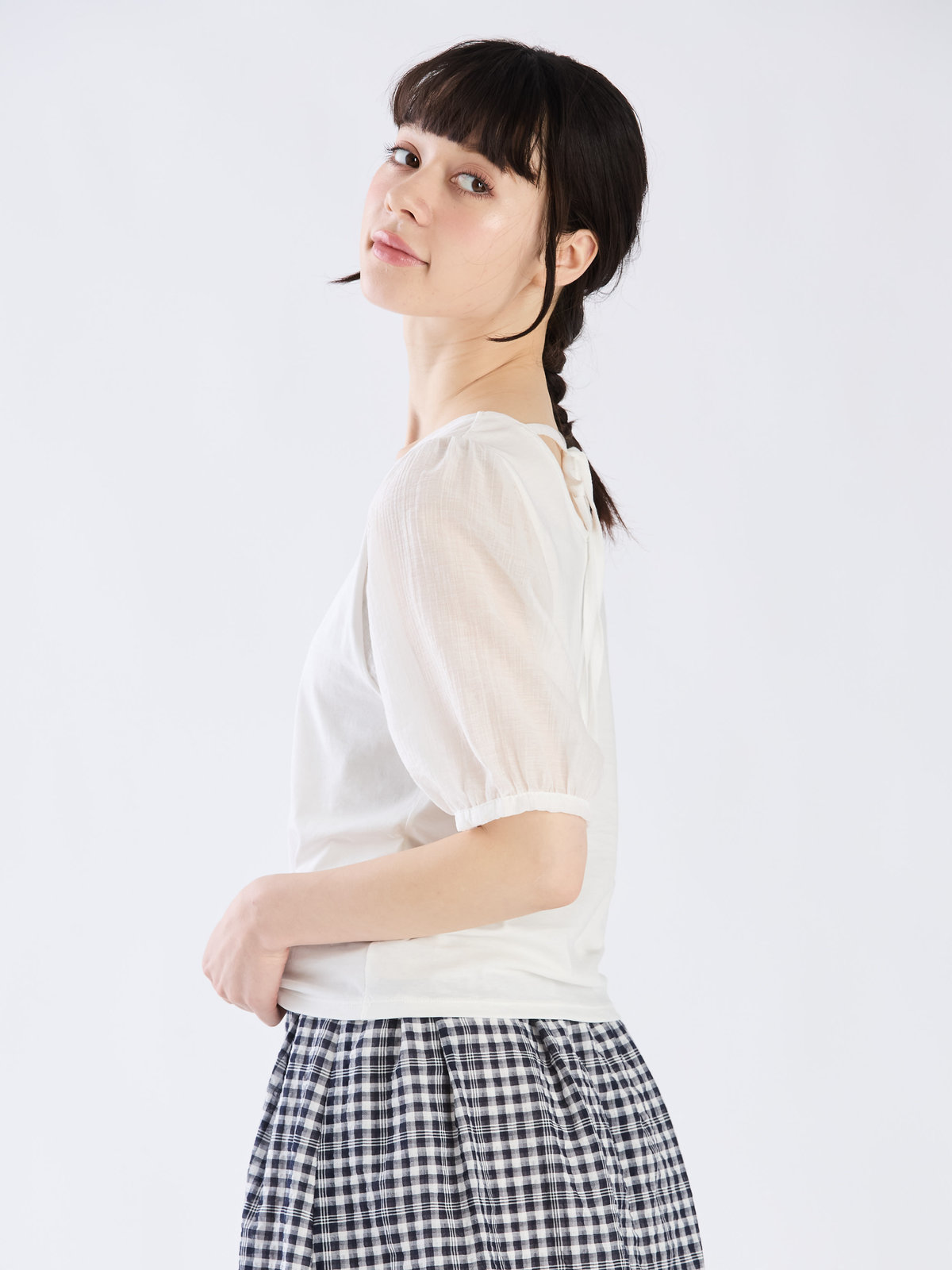 To b. by agnès b. 【Outlet】シアースリーブTシャツ ホワイト