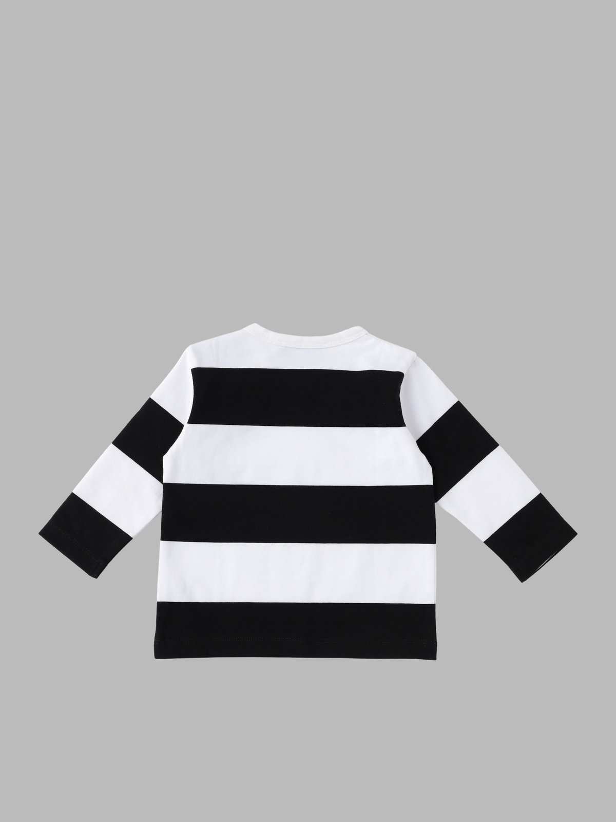 ENFANT ベビー ベビー コットン 太ボーダー 長袖 Tシャツ ホワイト×ブラック