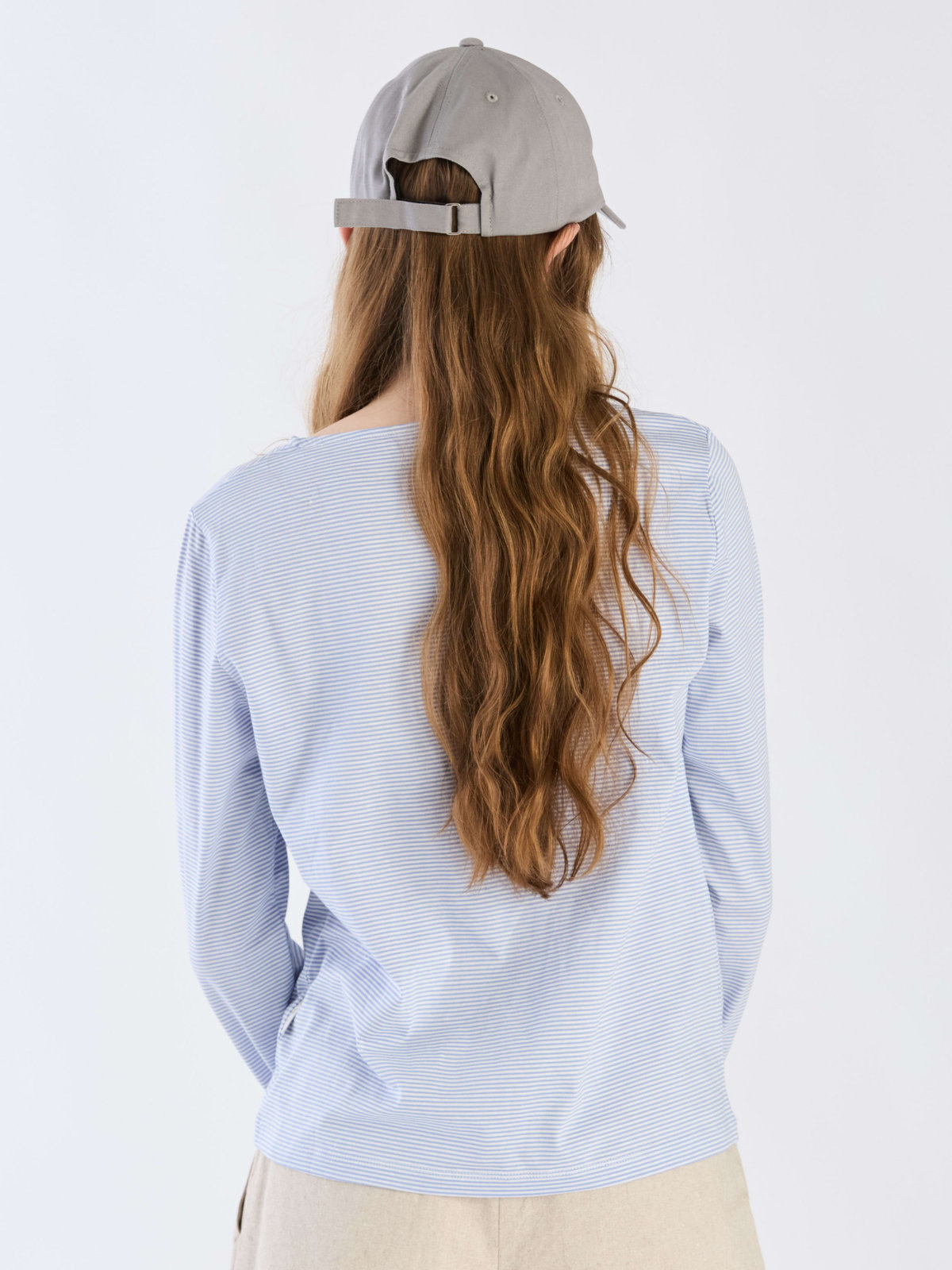 To b. by agnès b. 【Outlet】ボーダーロングスリーブTシャツ ブルー