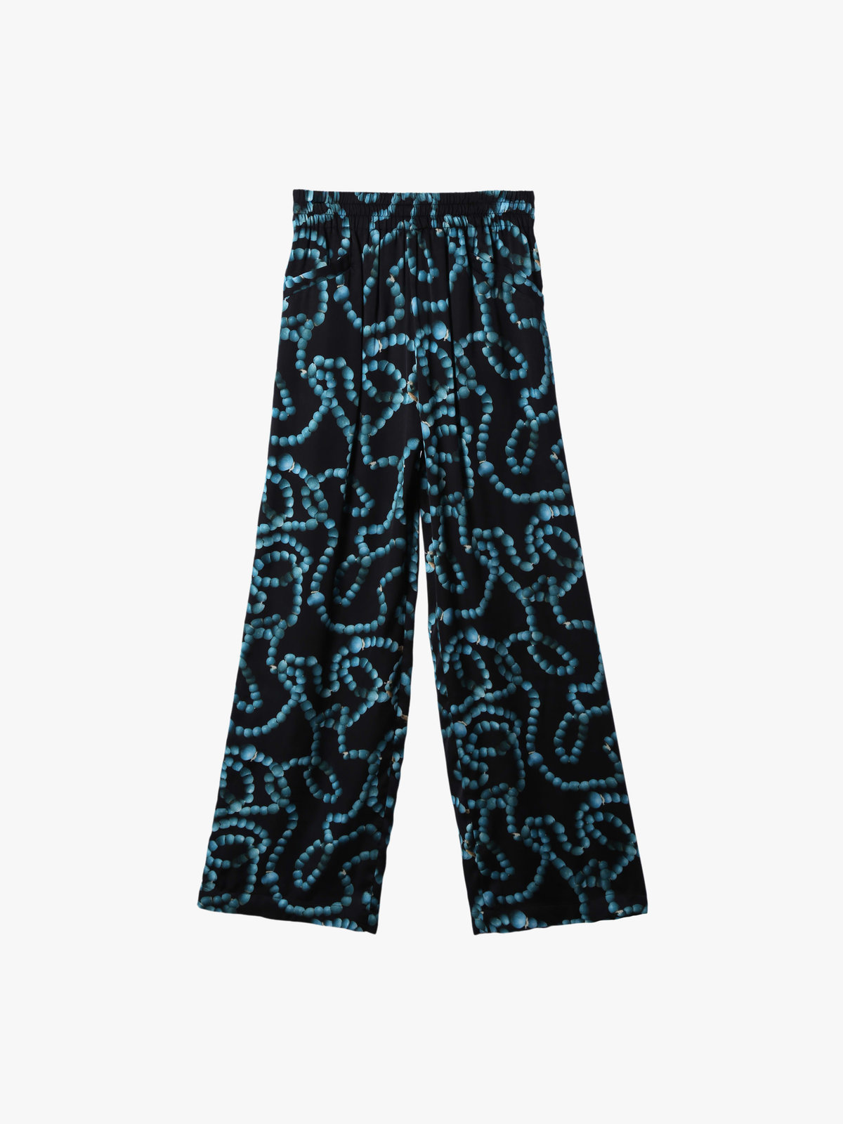 FEMME ウィメンズ プリント ワイド パンツ ”Colliers” ブラック