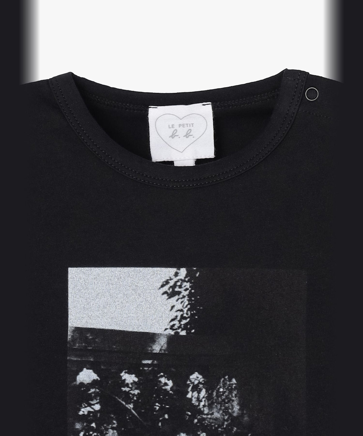 ENFANT ベビー ベビー フォトプリント コットン 半袖 Tシャツ ブラック