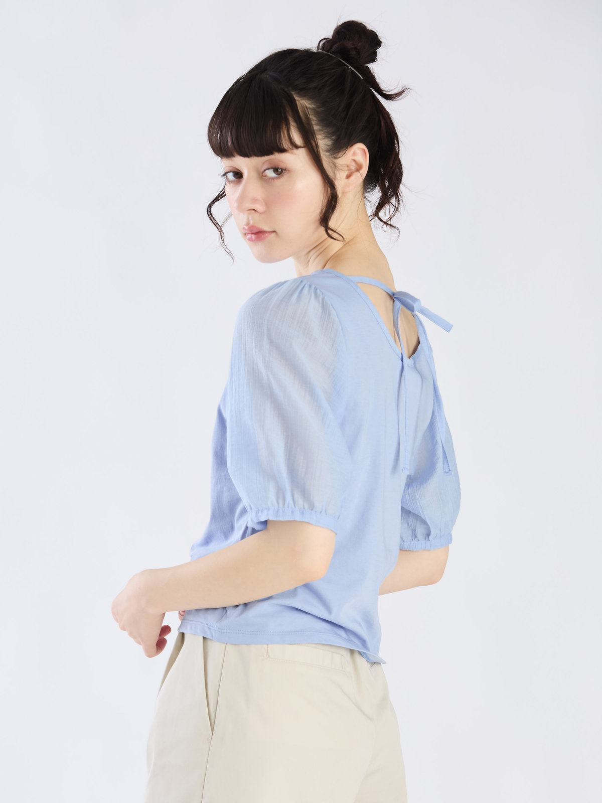 To b. by agnès b. 【Outlet】シアースリーブTシャツ ブルー