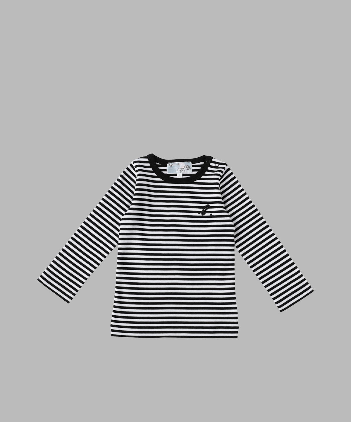 ENFANT ベビー WEB限定 ベビーギフトボックス ロゴボーダーTシャツ・サロペット2点セット ブラック