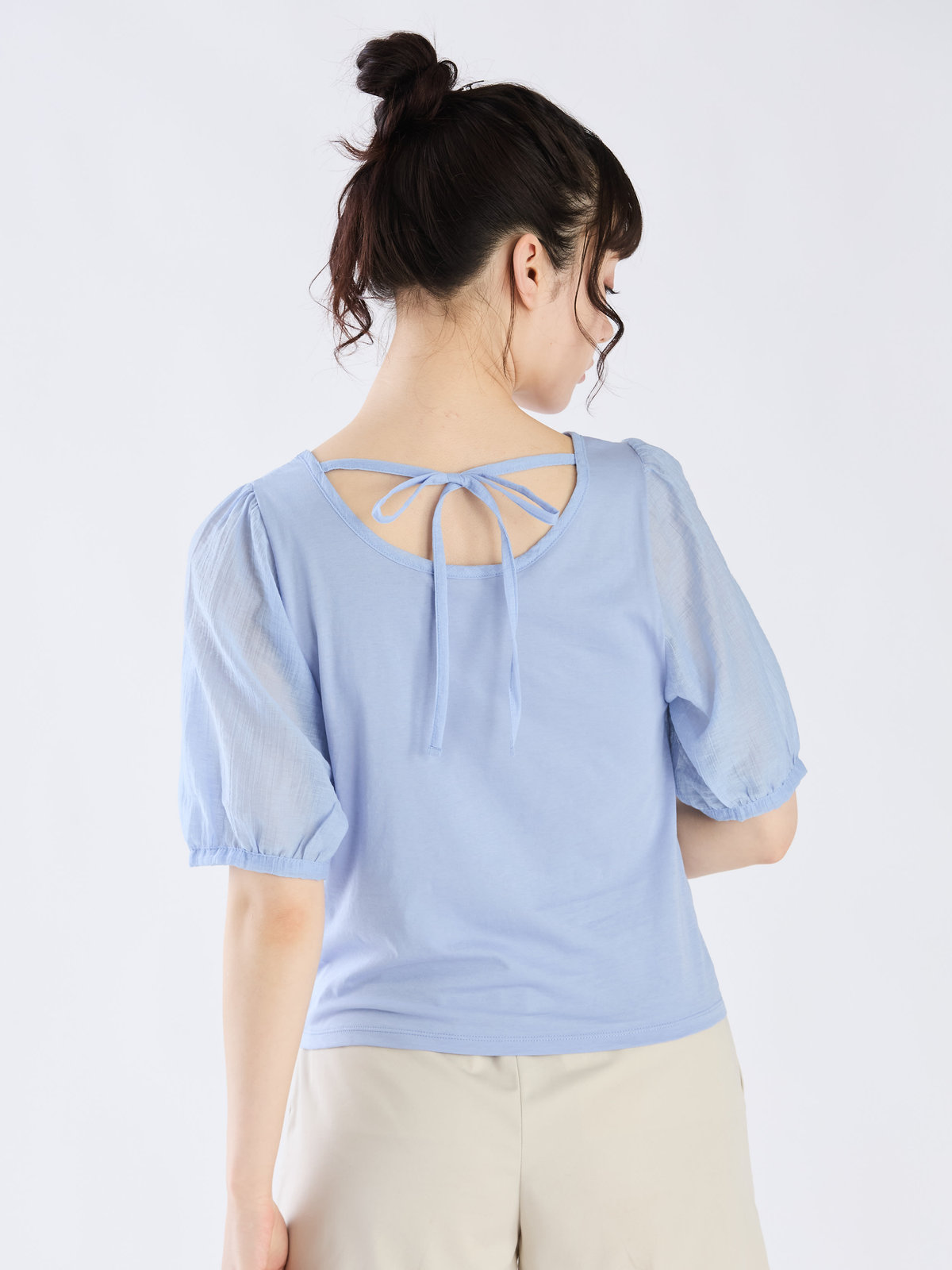 To b. by agnès b. 【Outlet】シアースリーブTシャツ ブルー