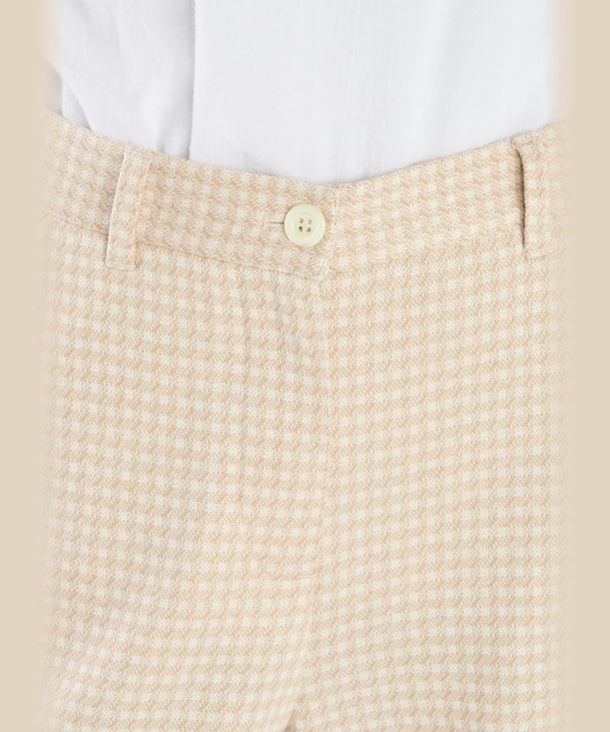 FEMME ウィメンズ 千鳥格子 ジャカード ワイドパンツ "Polisson" ベージュ系その他