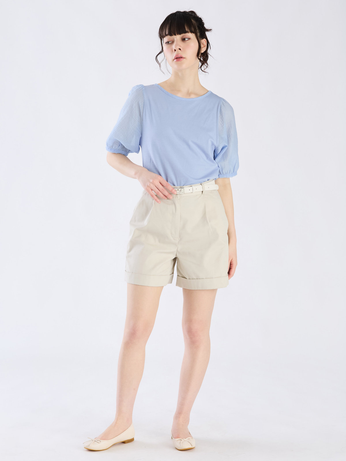 To b. by agnès b. 【Outlet】シアースリーブTシャツ ブルー