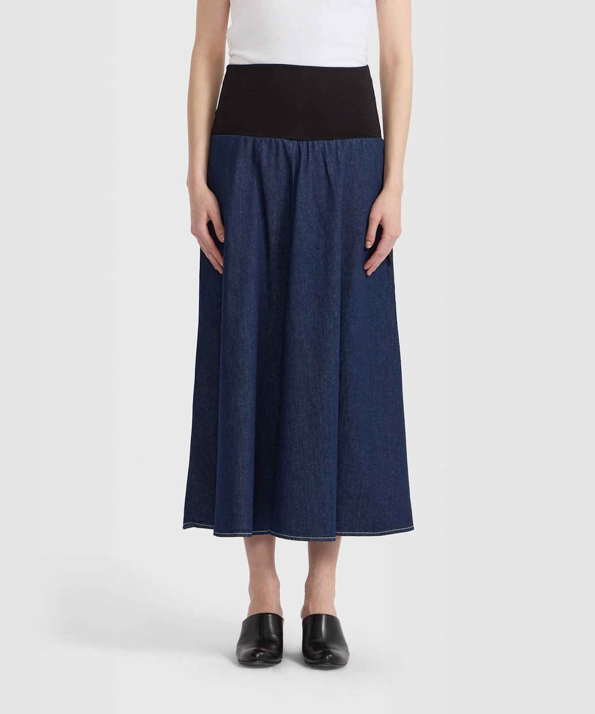 FEMME ウィメンズ デニム フレアスカート ネイビー