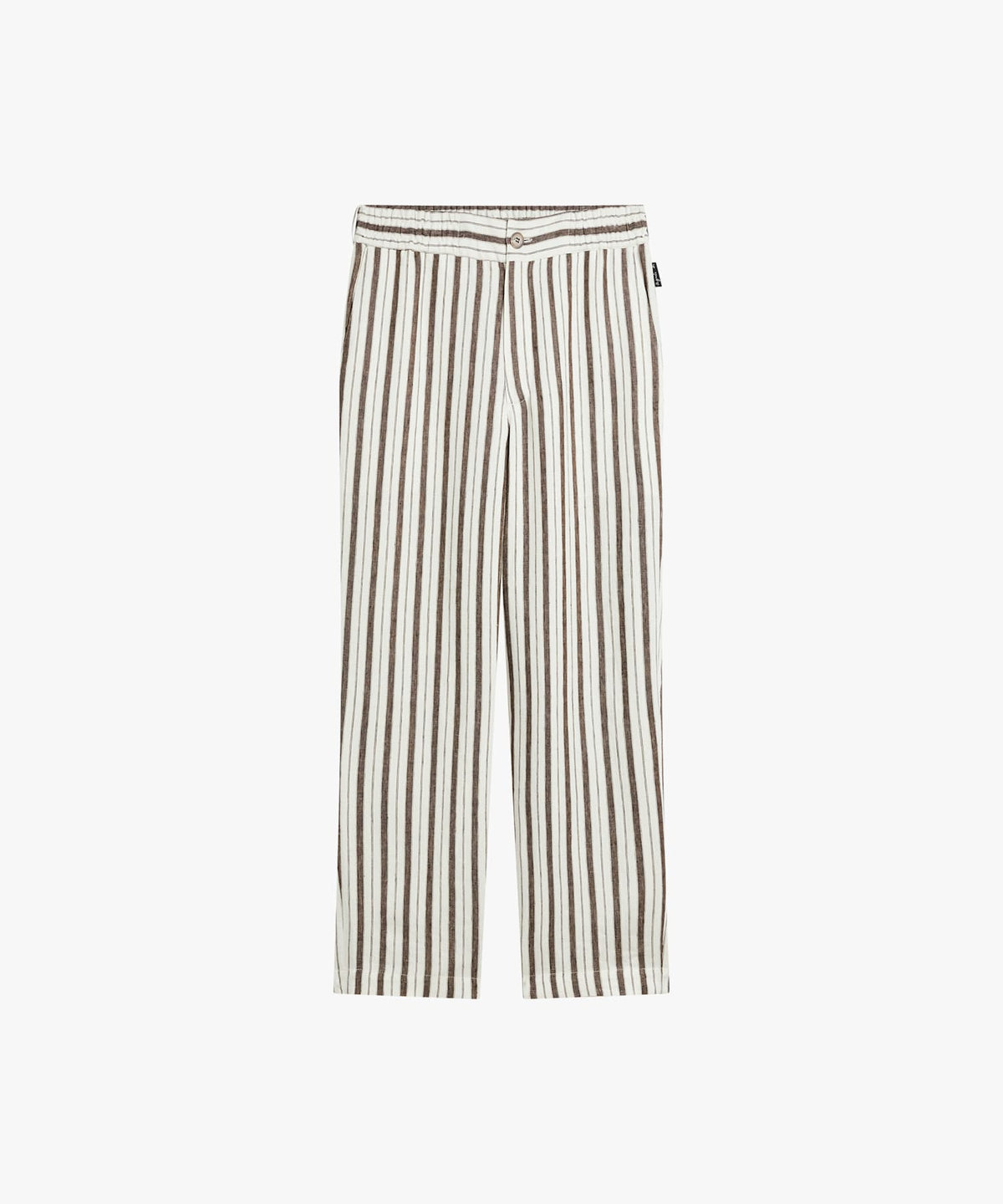 HOMME メンズ メンズ ストライプ リネン ワイドパンツ "Julen" ブラウン系その他
