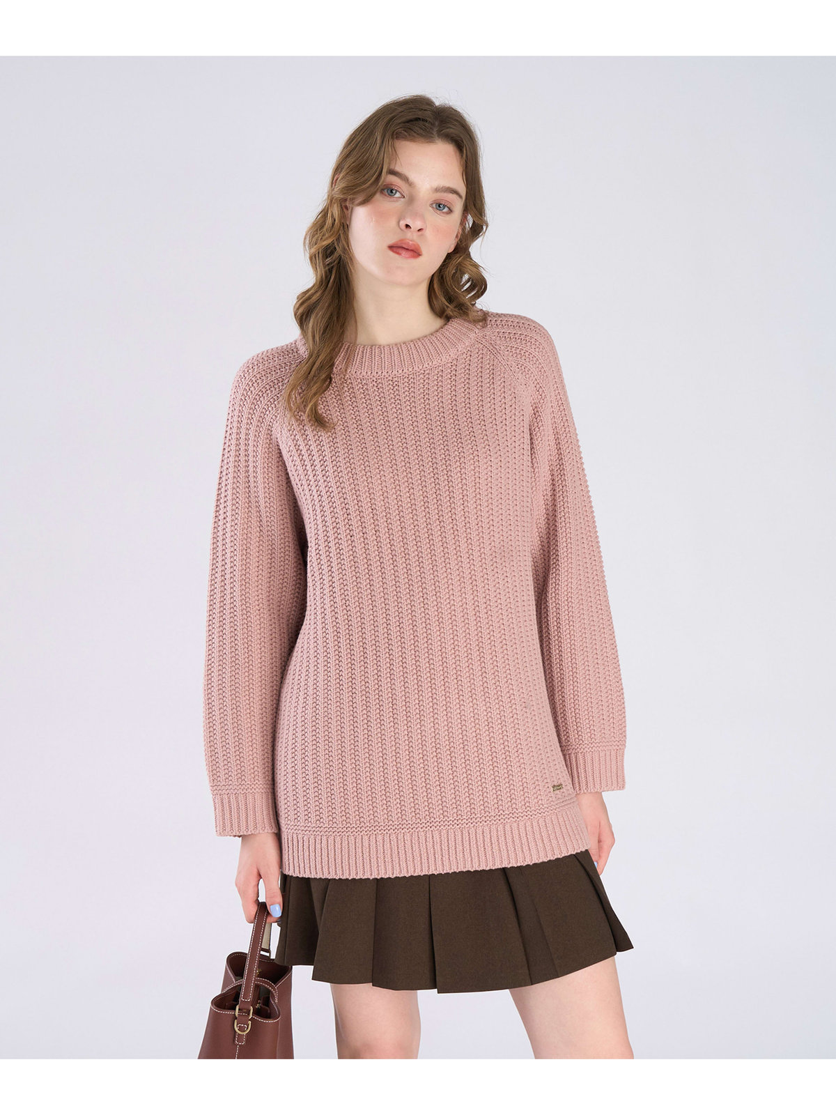 To b. by agnès b. 【Outlet】ラグランスリーブ ニット プルオーバー ピンク