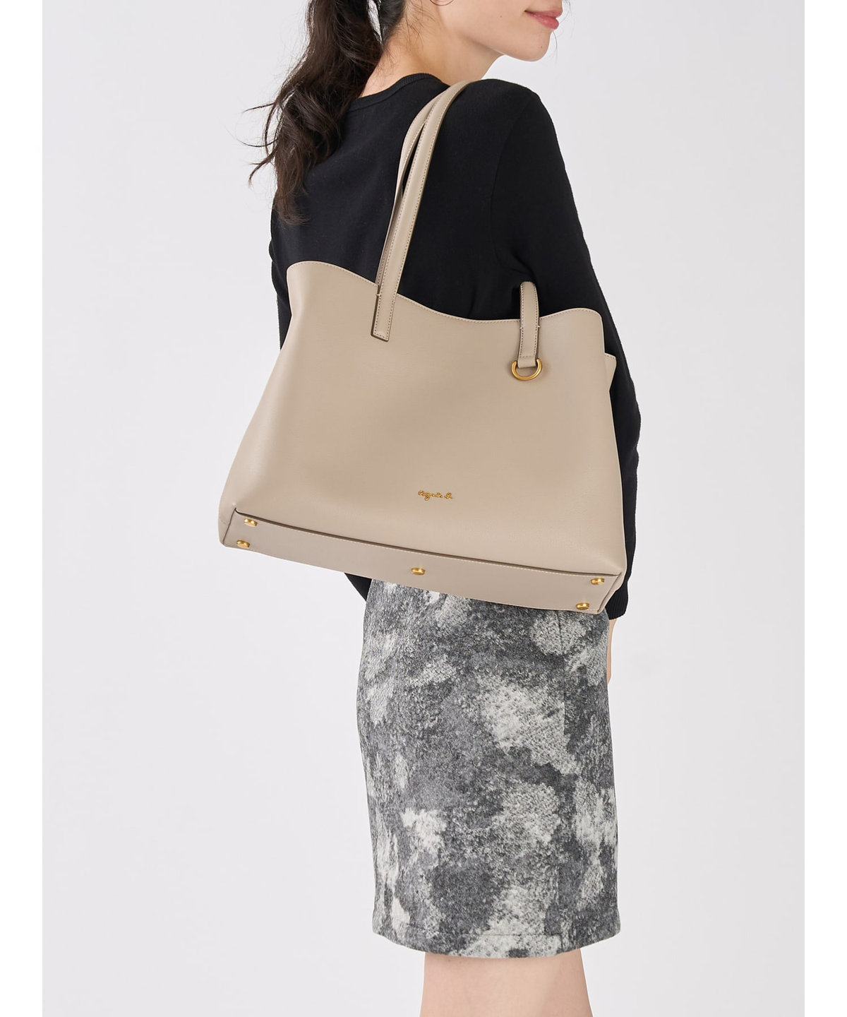 VOYAGE ウィメンズ バッグ＆ウォレット レザー ラージ トートバッグ "Christelle" ABS01-03 ベージュ