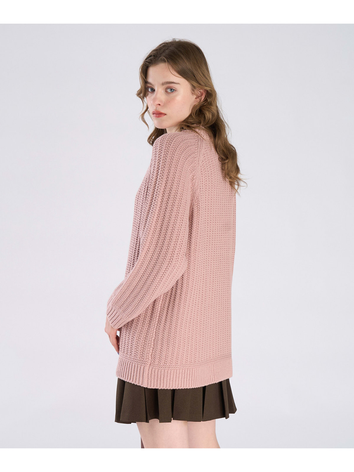 To b. by agnès b. 【Outlet】ラグランスリーブ ニット プルオーバー ピンク