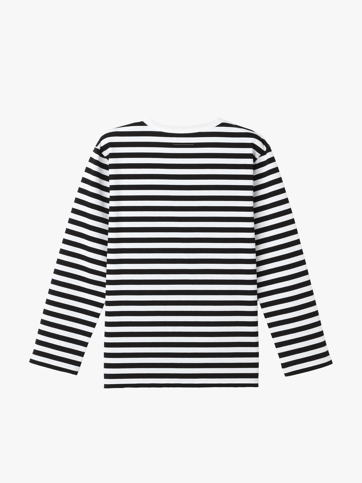 FEMME ウィメンズ 細ボーダー コットン 長袖 Tシャツ "Cool" ホワイト×ブラック