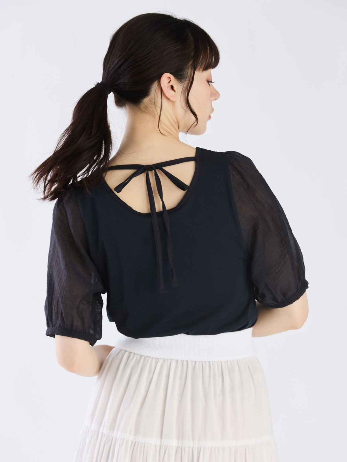 To b. by agnès b. 【Outlet】シアースリーブTシャツ ネイビー