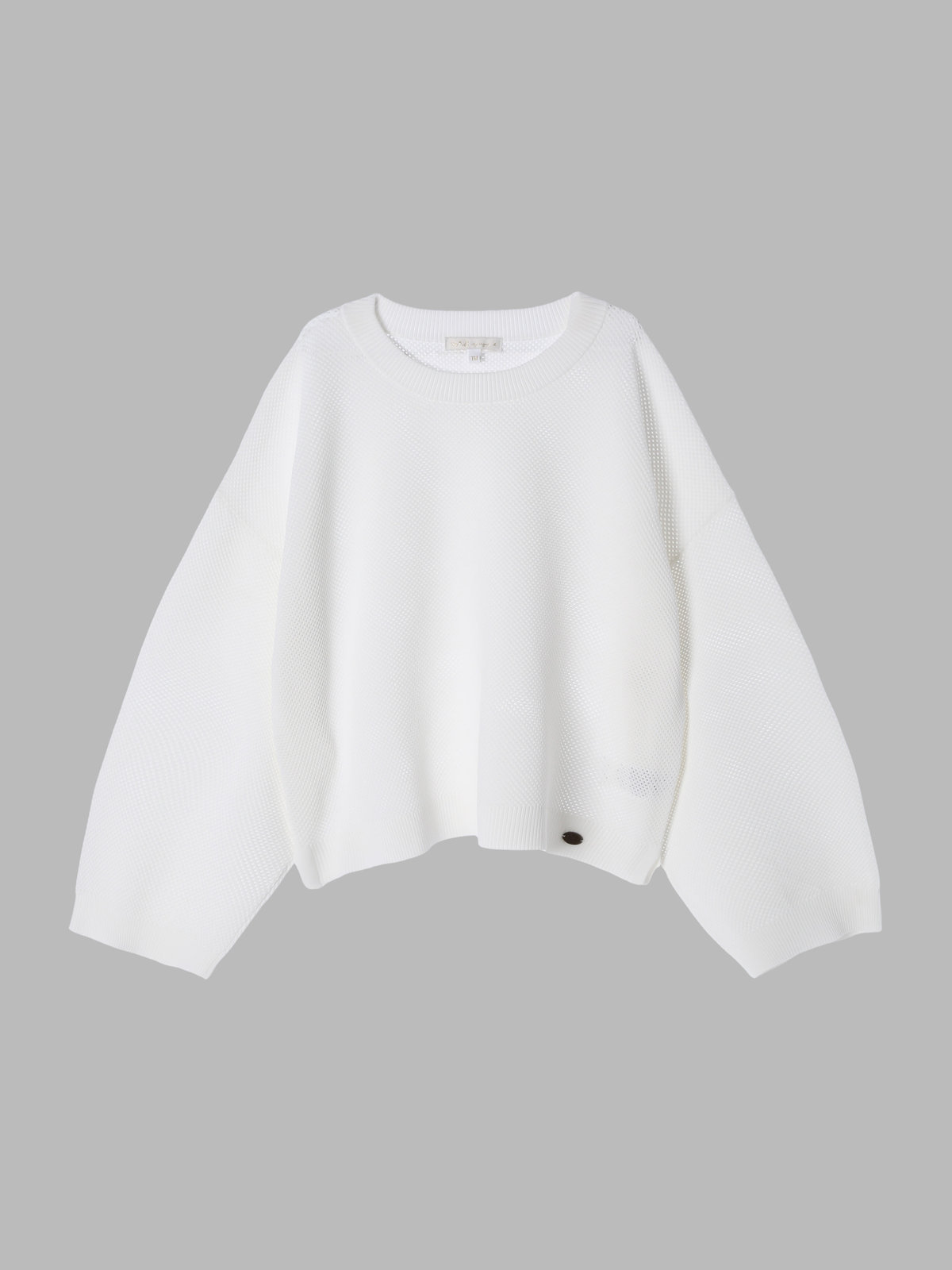 To b. by agnès b. 【Outlet】ライトメッシュニットプルオーバー ホワイト