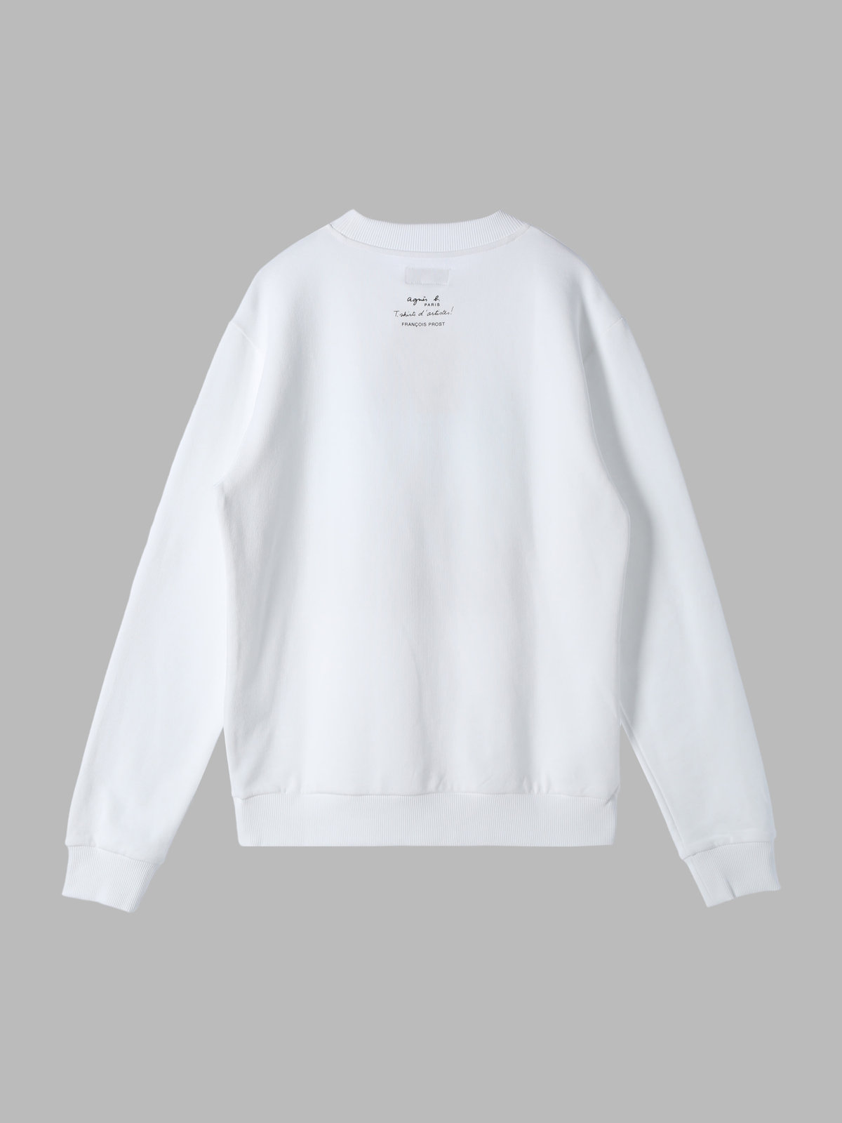 HOMME メンズ メンズ フォトプリント アーティスト 長袖 スウェット ”Francois Prost” ホワイト