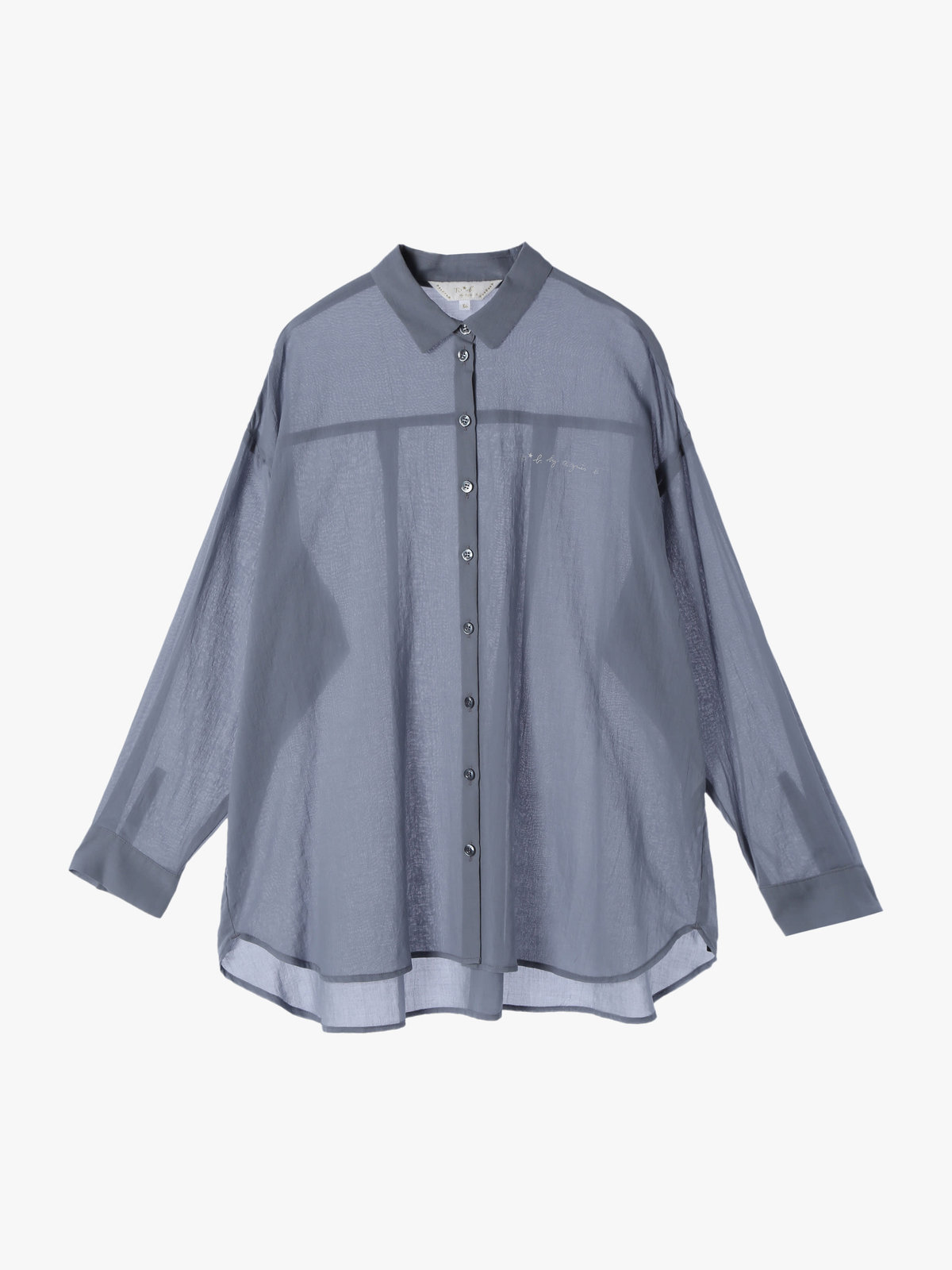 To b. by agnès b. コットン ロングスリーブ ボーイズシャツ ネイビー