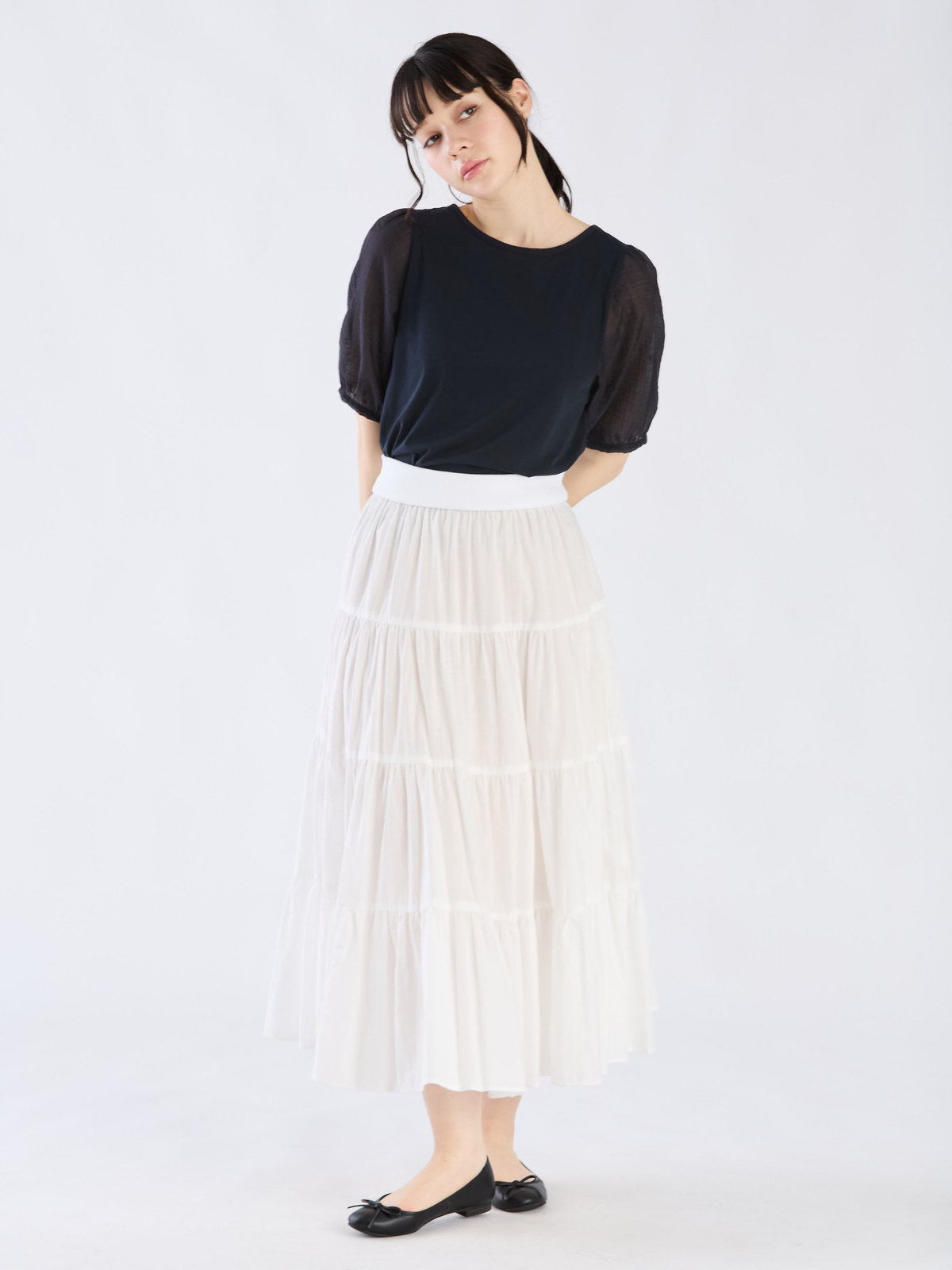 To b. by agnès b. 【Outlet】シアースリーブTシャツ ネイビー