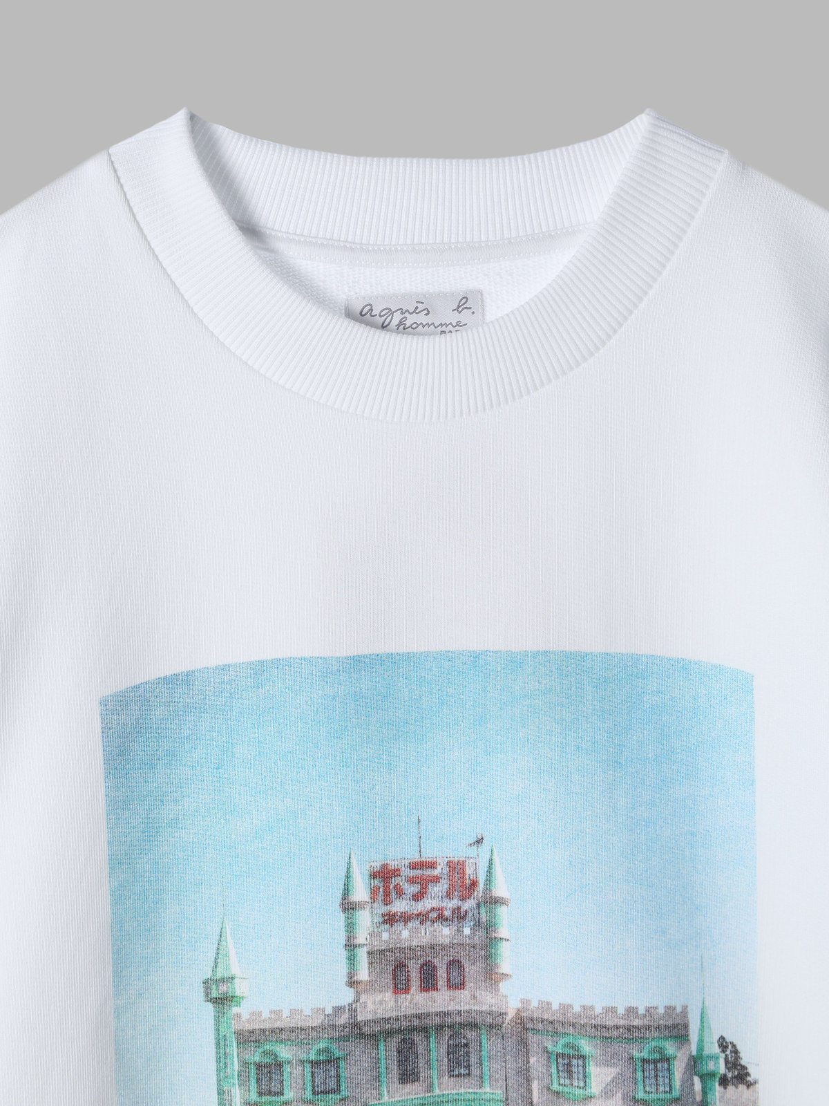 HOMME メンズ メンズ フォトプリント アーティスト 長袖 スウェット ”Francois Prost” ホワイト