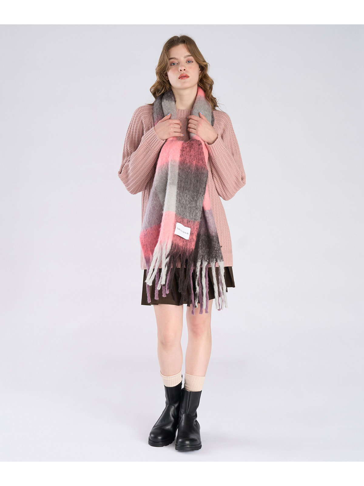 To b. by agnès b. 【Outlet】ラグランスリーブ ニット プルオーバー ピンク