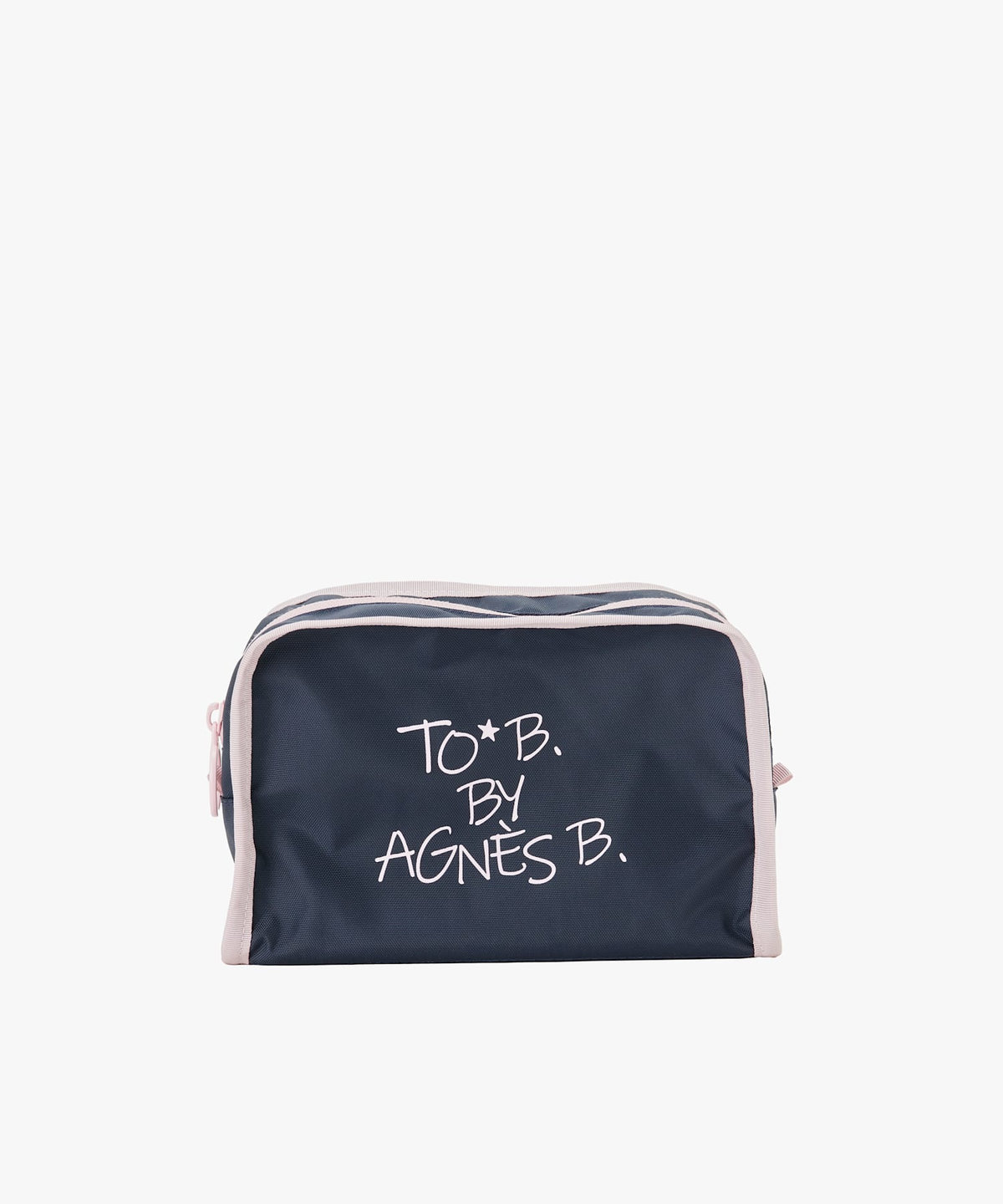 To b. by agnès b. マルチカラー ロゴ ポーチ ネイビー