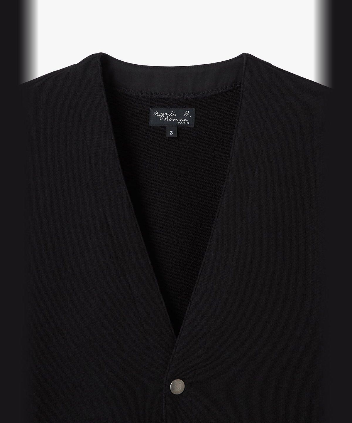 HOMME メンズ メンズ コットン メルトン Vネック 長袖 カーディガンプレッション "Gant" ブラック