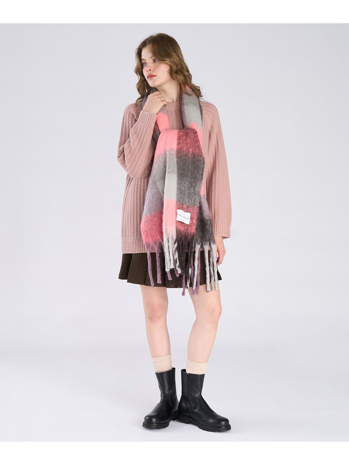 To b. by agnès b. 【Outlet】ラグランスリーブ ニット プルオーバー ピンク