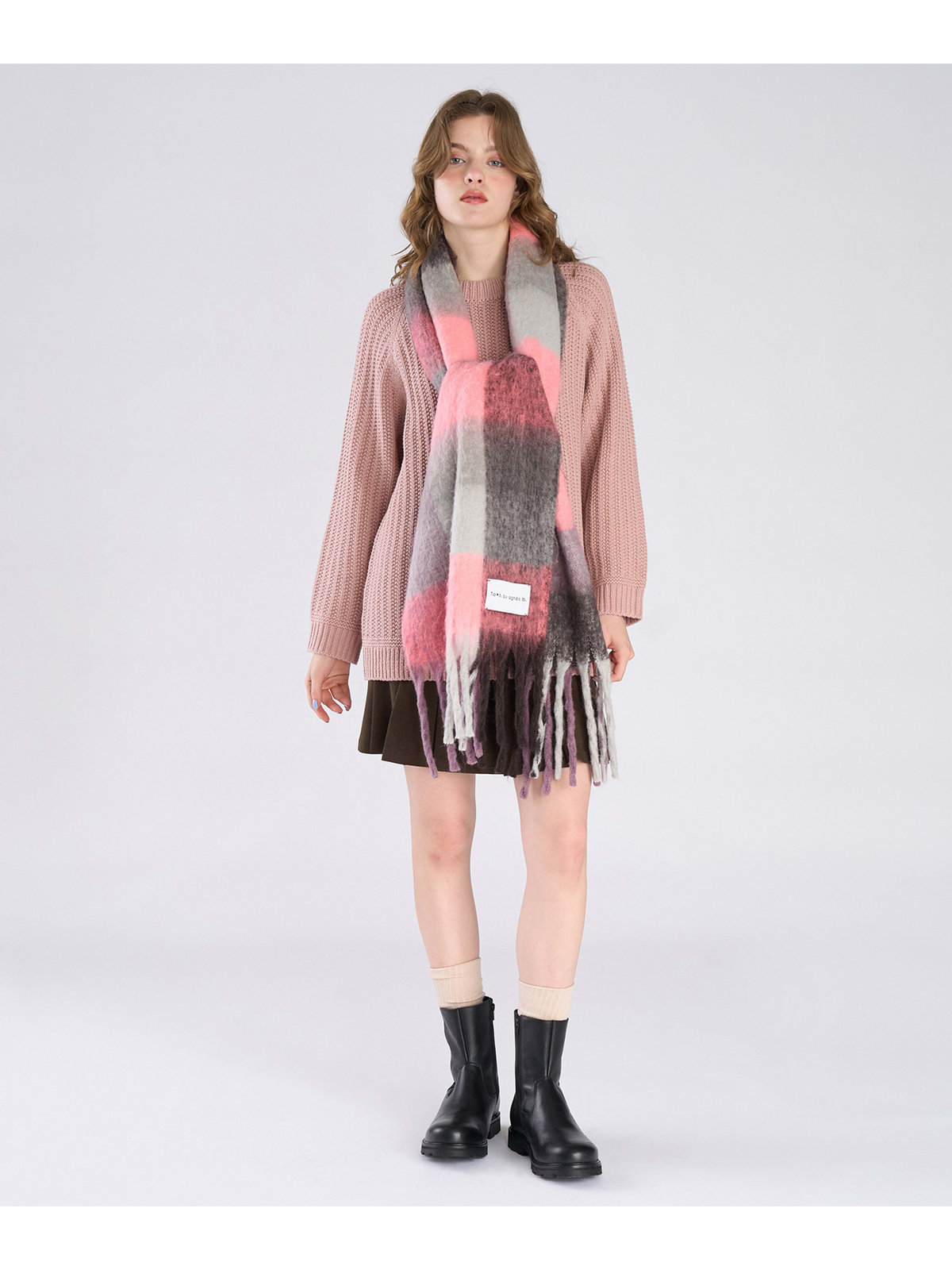 To b. by agnès b. 【Outlet】ラグランスリーブ ニット プルオーバー ピンク