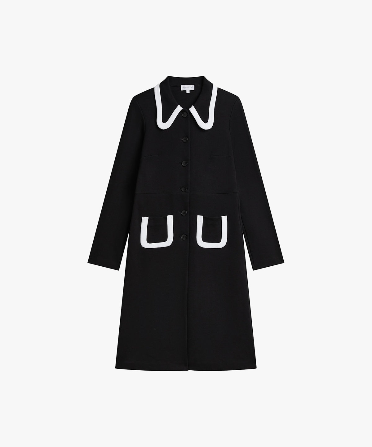 FEMME ウィメンズ コットンジャージー ロング コート "Gabby" ブラック