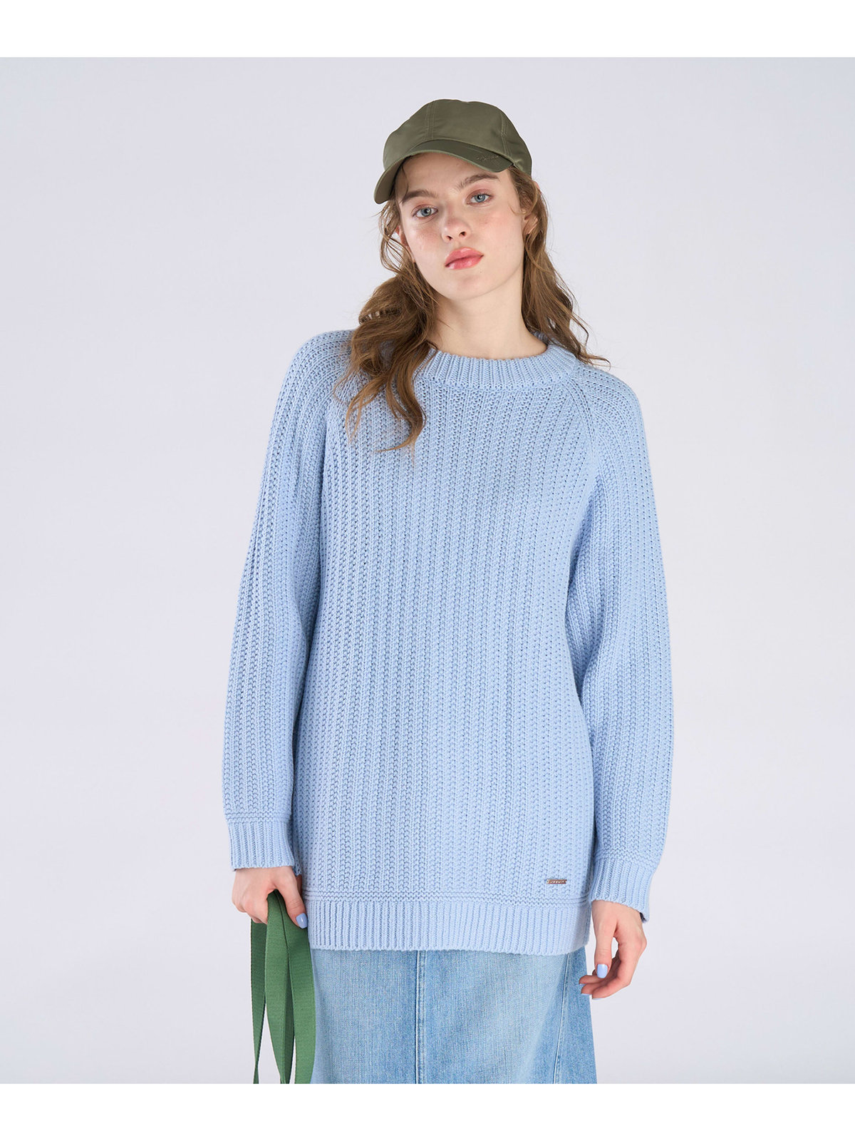 To b. by agnès b. 【Outlet】ラグランスリーブ ニット プルオーバー ライトブルー