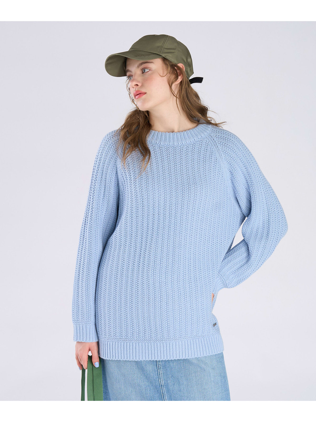 To b. by agnès b. 【Outlet】ラグランスリーブ ニット プルオーバー ライトブルー