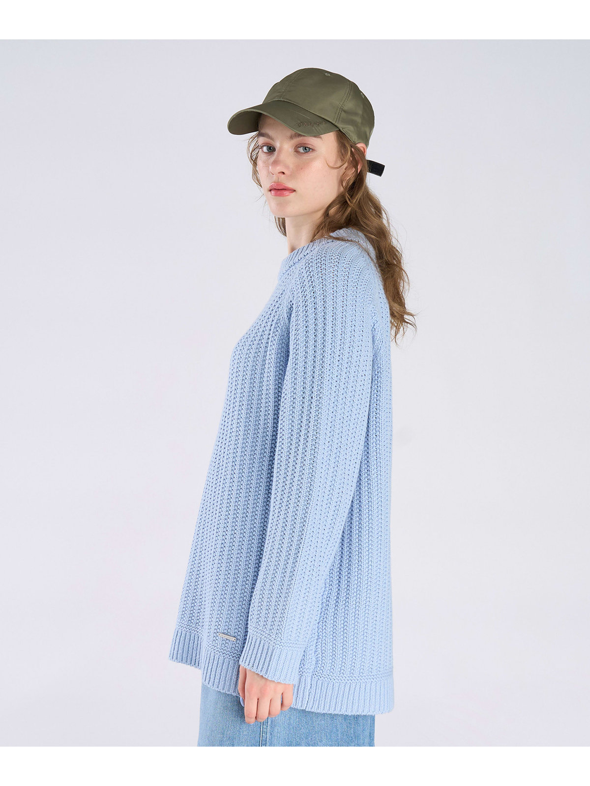 To b. by agnès b. 【Outlet】ラグランスリーブ ニット プルオーバー ライトブルー