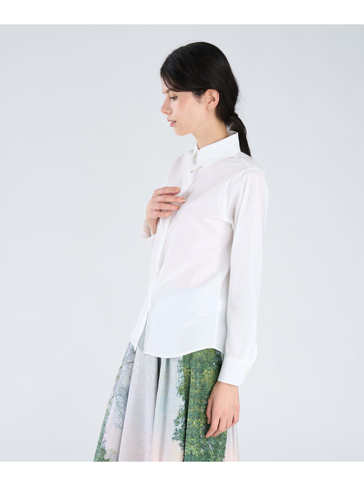 FEMME ウィメンズ コットン 長袖 ブラウス ”Gabrielle” ホワイト