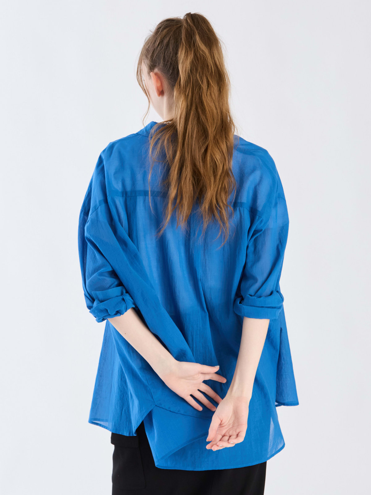 To b. by agnès b. 【Outlet】ロングスリーブボーイズシャツ ブルー