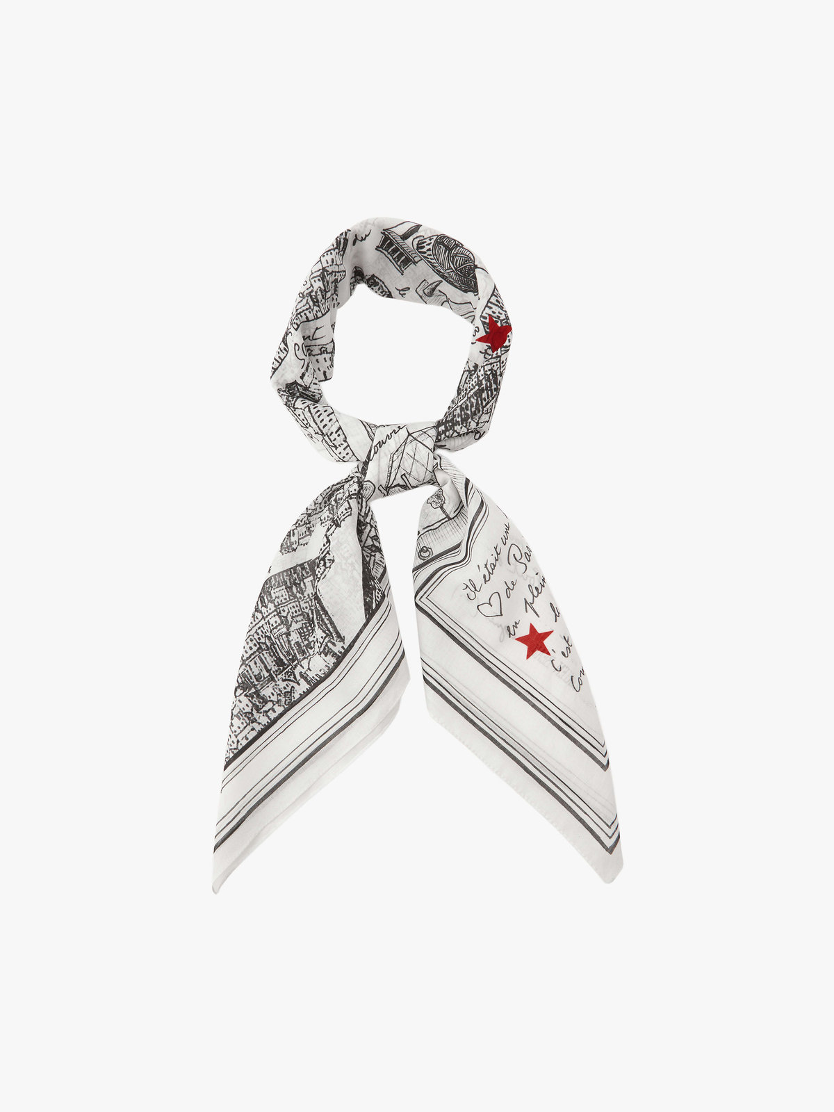 FEMME ウィメンズ コットン スカーフ "Rue du Jour" ホワイト