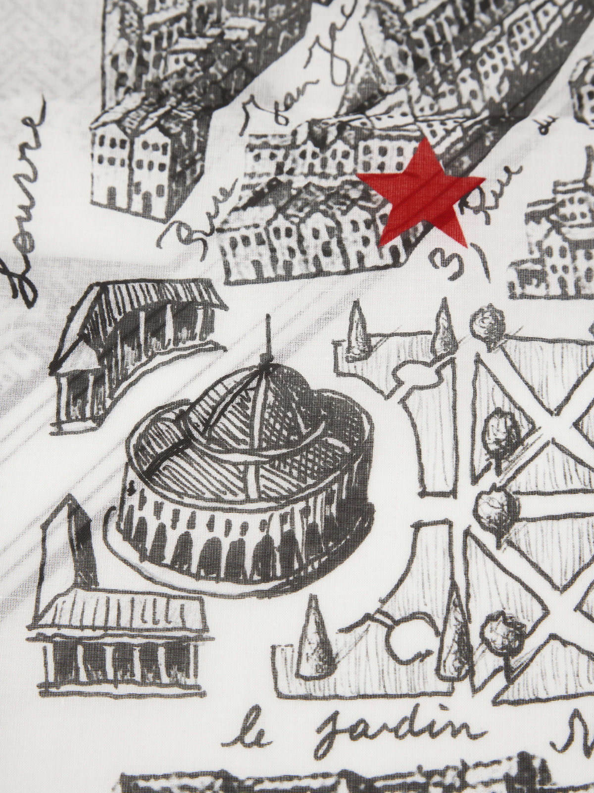 FEMME ウィメンズ コットン スカーフ "Rue du Jour" ホワイト