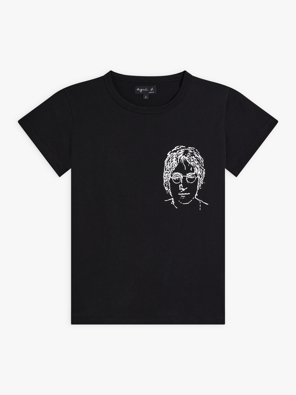 FEMME ウィメンズ プリント コットン 半袖 アーティスト Tシャツ "Rafael Gray" ブラック