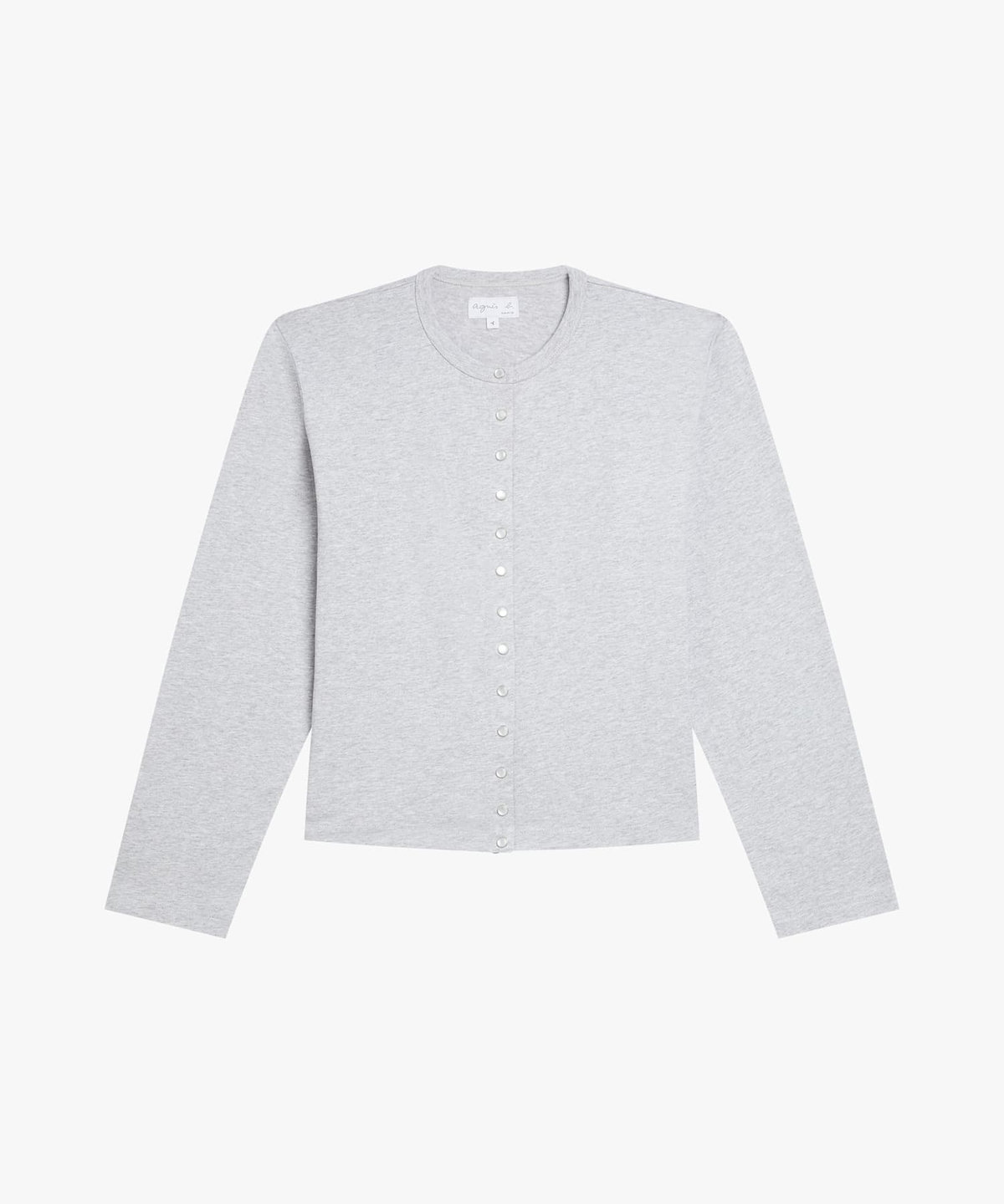 FEMME ウィメンズ オーガニックコットン 長袖 カーディガンプレッション "Le Classique" グレー