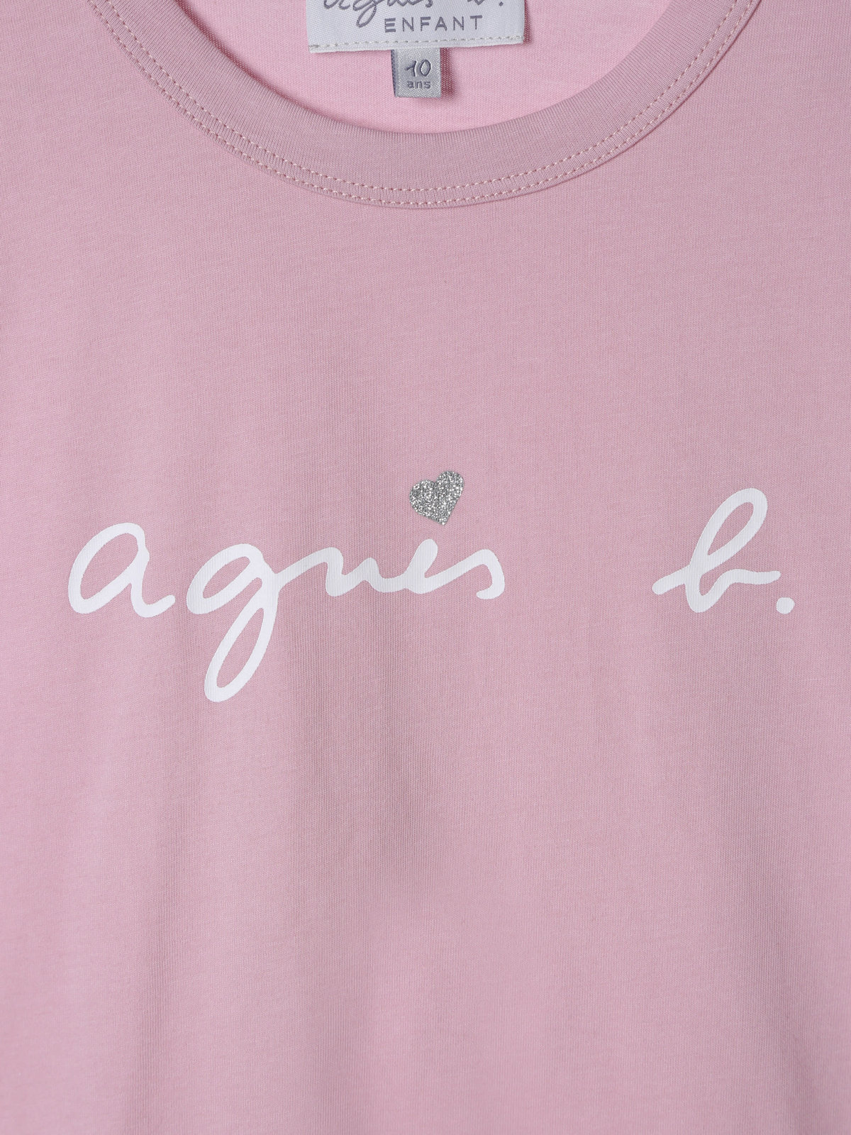 ENFANT ガールズ キッズ ロゴ ハート プリント コットン 半袖 Tシャツ "Pirate" ピンク