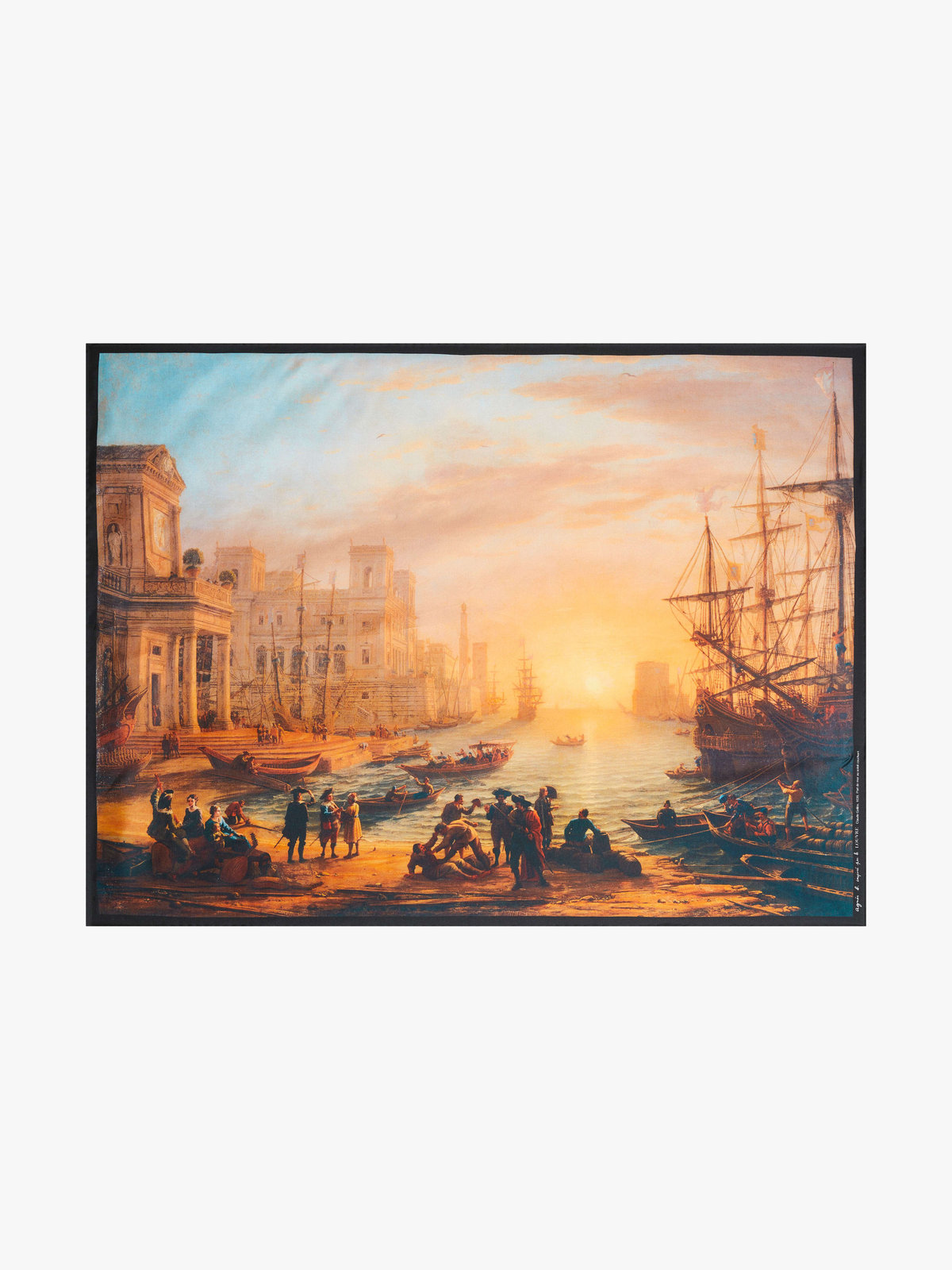 FEMME ウィメンズ agnes b. x Le Louvre フォトプリント シルク スカーフ ”Port de mer au soleil couchant” マルチ