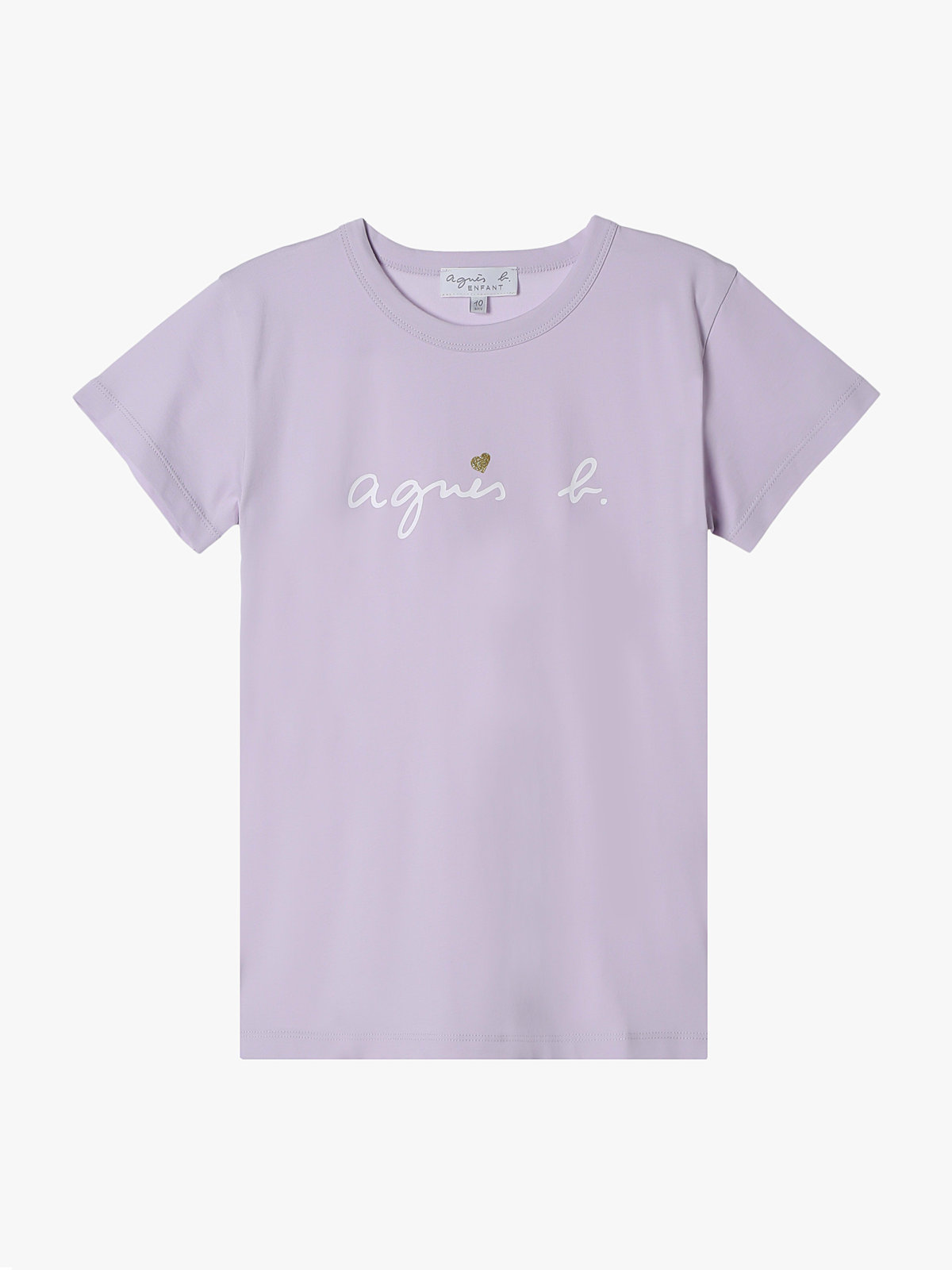 ENFANT ガールズ キッズ ロゴ ハート プリント コットン 半袖 Tシャツ "Pirate" パープル系その他