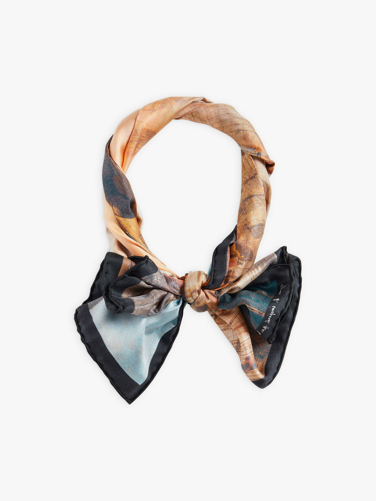 FEMME ウィメンズ agnes b. x Le Louvre フォトプリント シルク スカーフ ”Port de mer au soleil couchant” マルチ